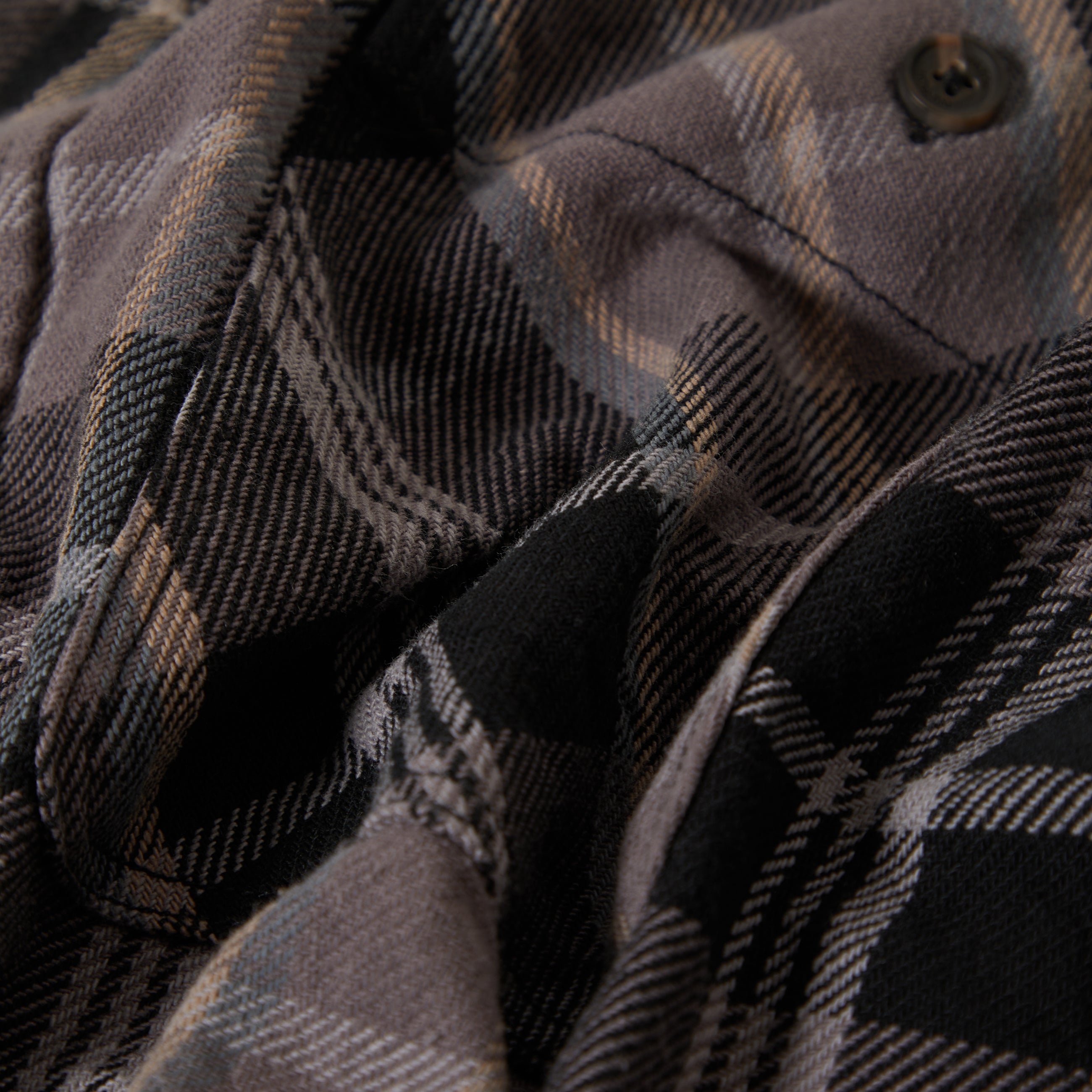 Brixton Vintage Wash Flannel - Black/Charcoal Beige/Slate