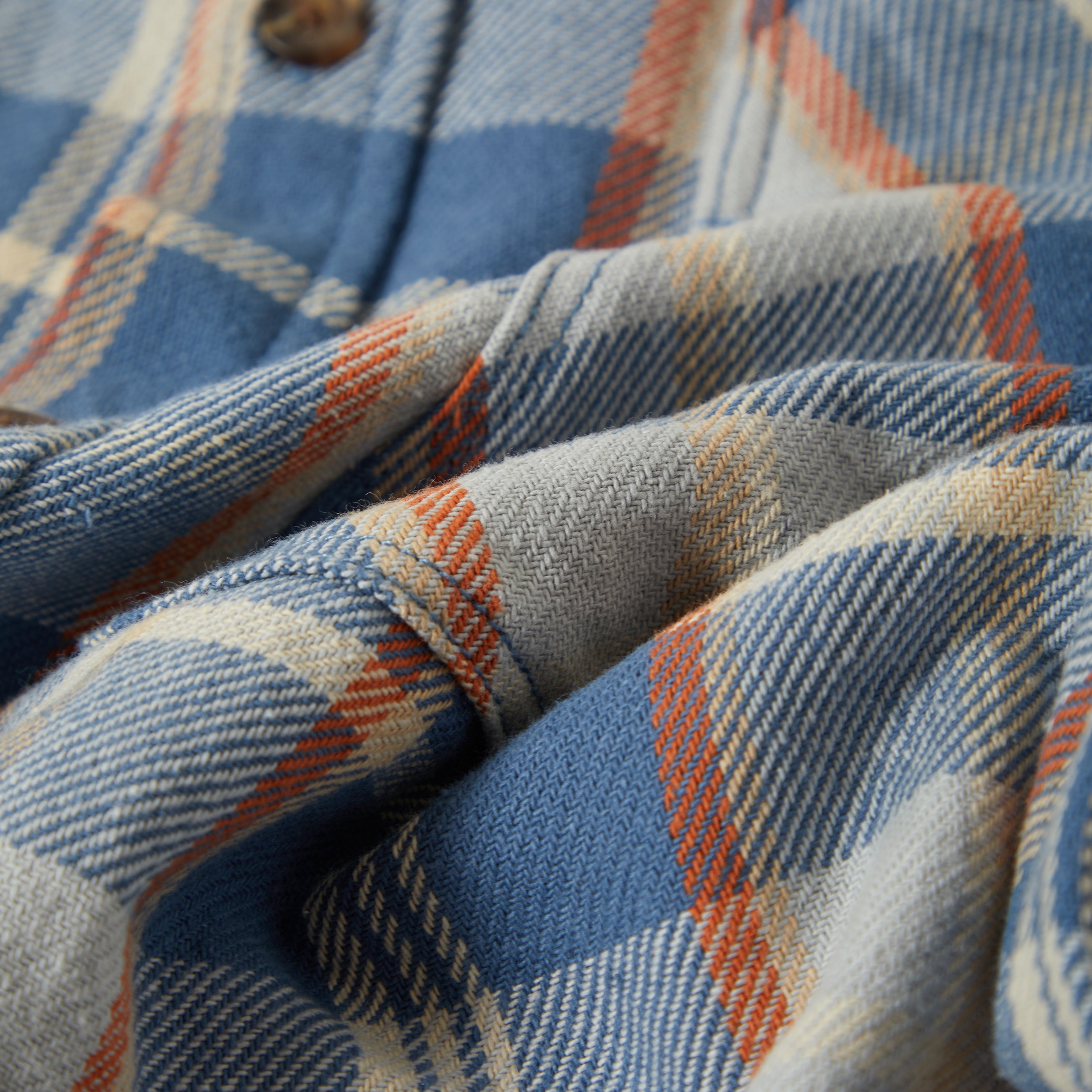 Brixton Vintage Wash Flannel - Blue/Soft Blue/Orange