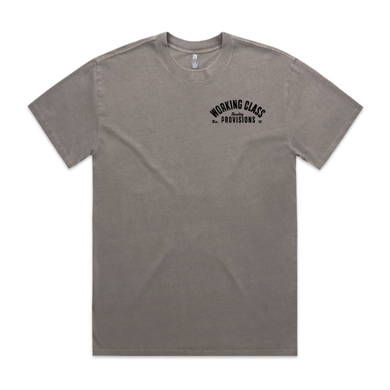 Working Class Heavy Provisions Tee - Faded Grey/Black