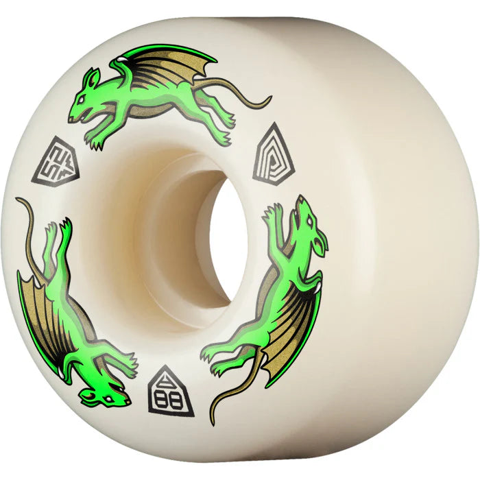 POWELL PERALTA - DRAGON FORMULA NANO RAT WHEELS AV4 88A GREEN (52MM X 34MM)
