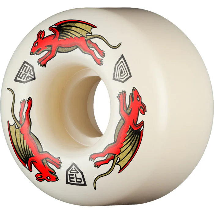 POWELL PERALTA - DRAGON FORMULA NANO RAT WHEELS AV4 93A RED (52MM X 34MM)