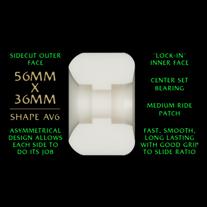 POWELL PERALTA - DRAGON FORMULA NANO RAT WHEELS AV6 88A GREEN (56MM X 36MM)