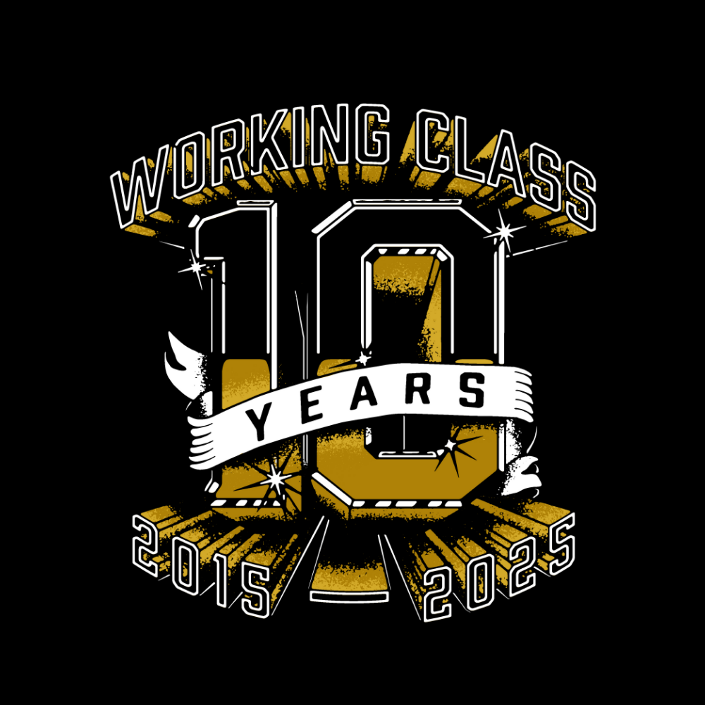 Working Class Made in Canada 10 Years Tee - Black/White/Gold