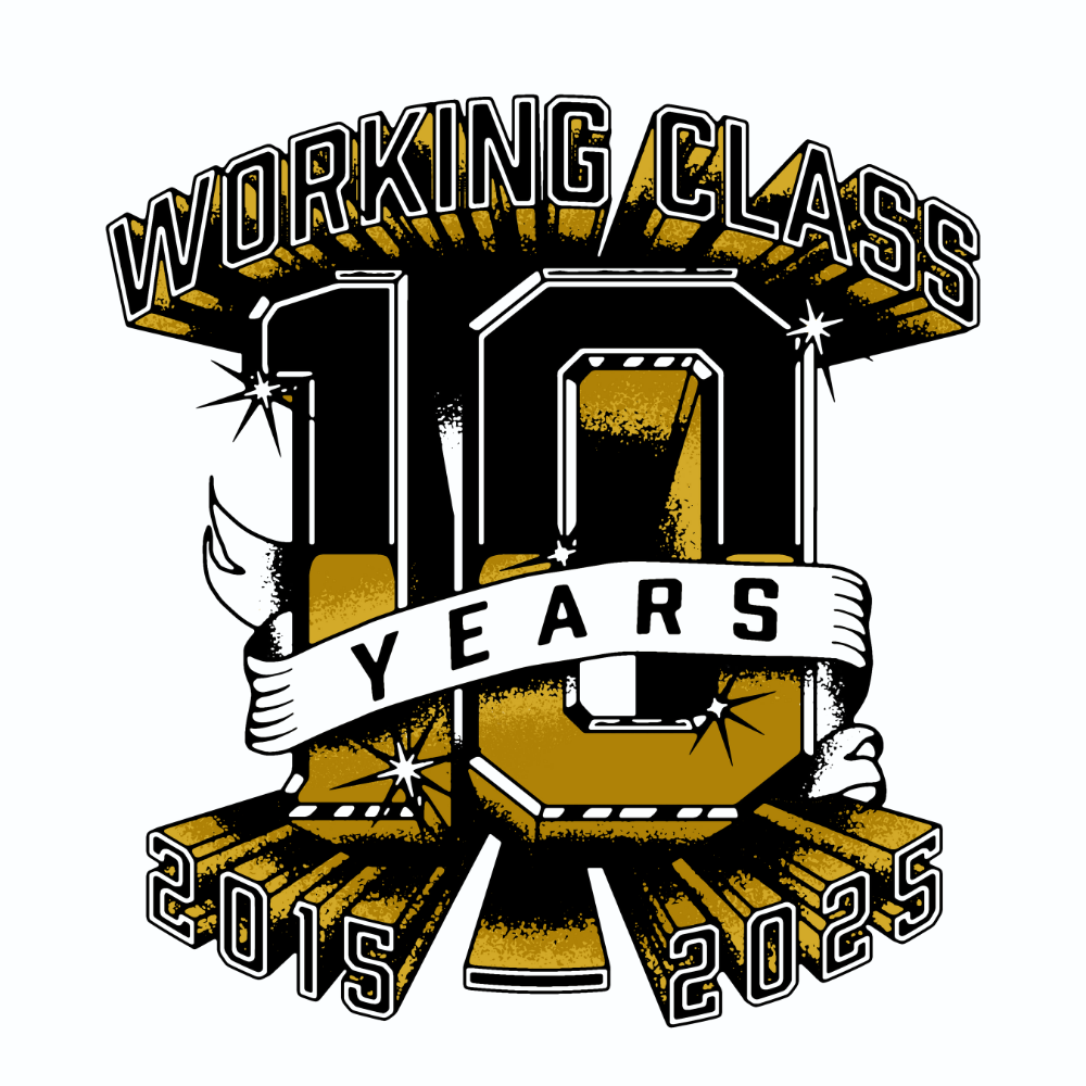 Working Class Made in Canada 10 Years Tee - White/Black/Gold