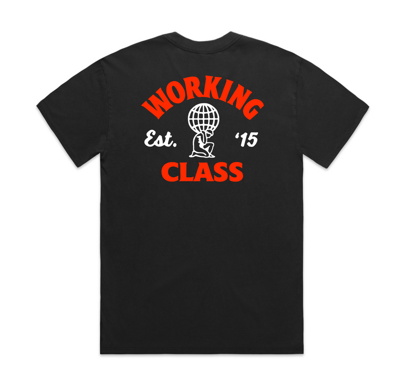 Working Class Heavy Atlas Tee - Faded Black/White/Red
