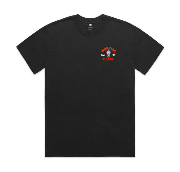 Working Class Heavy Atlas Tee - Faded Black/White/Red