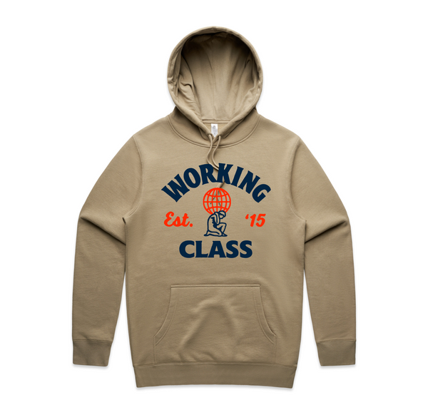 Working Class Atlas Hood - Tan/Navy/Orange