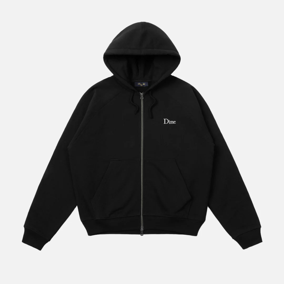 Dime Classic Small Logo Zip Hoodie - Black
