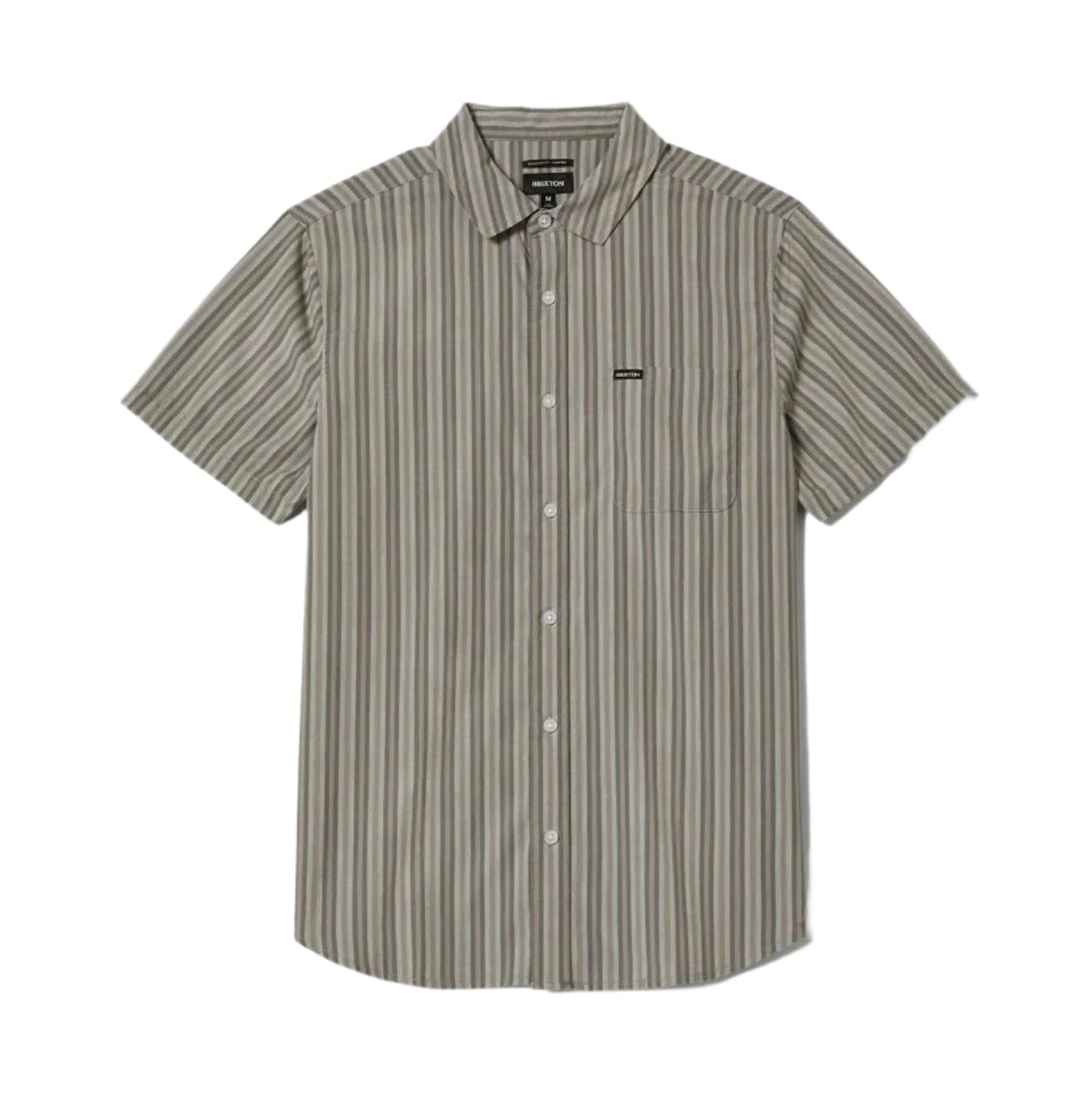 Charter Stripe S/S Woven Shirt - Charcoal Grey