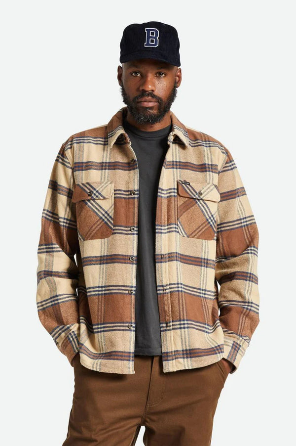 Brixton Bowery Heavy Weight L/S  Flannel - Sand/Bison