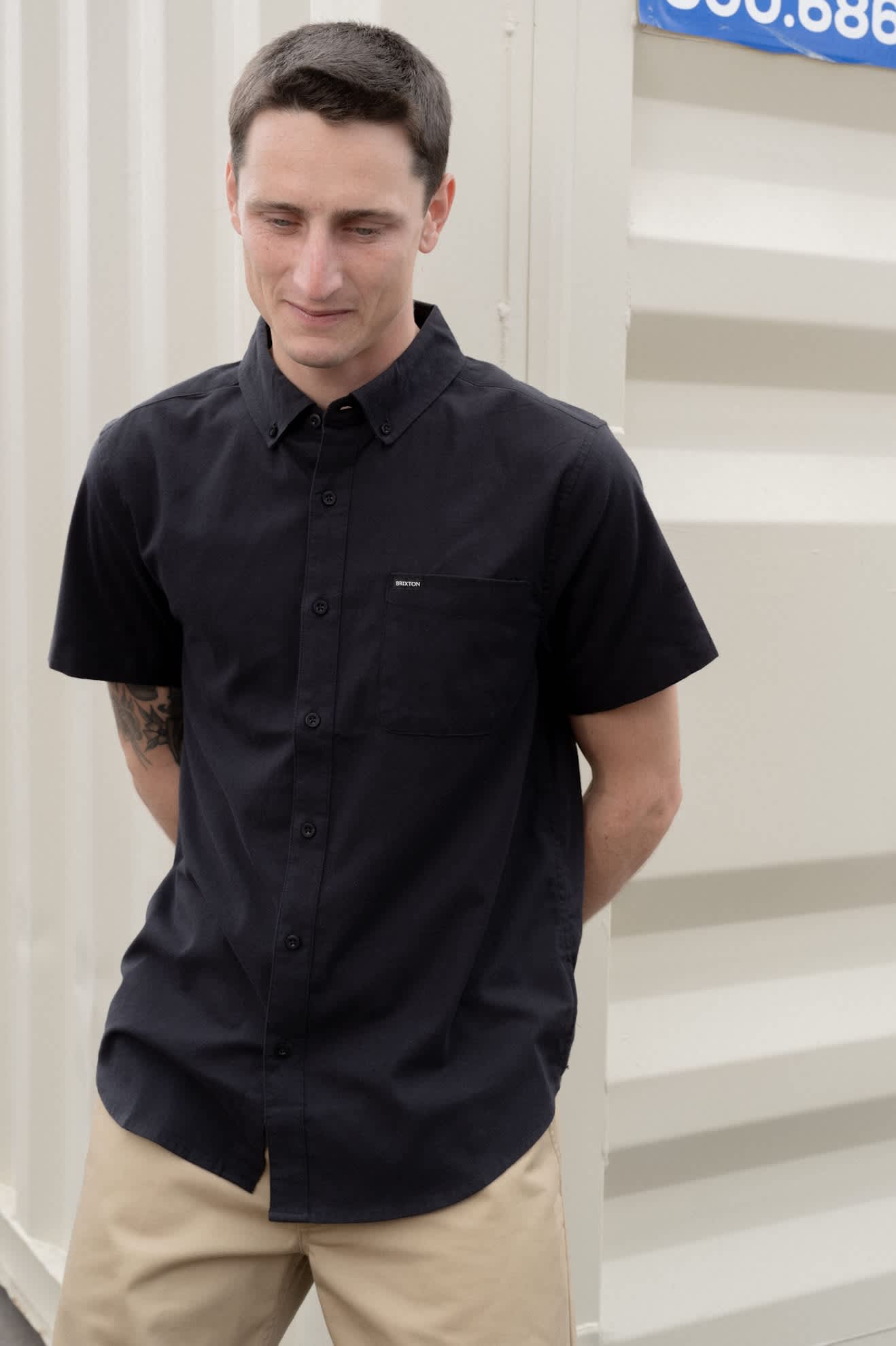 Brixton Sanford Oxford S/S Woven Shirt - Black