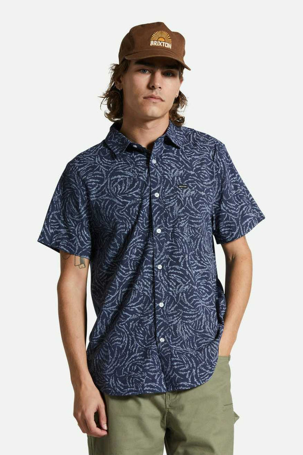 Brixton Charter Print S/S Woven - Washed Navy/Dusty Ripple