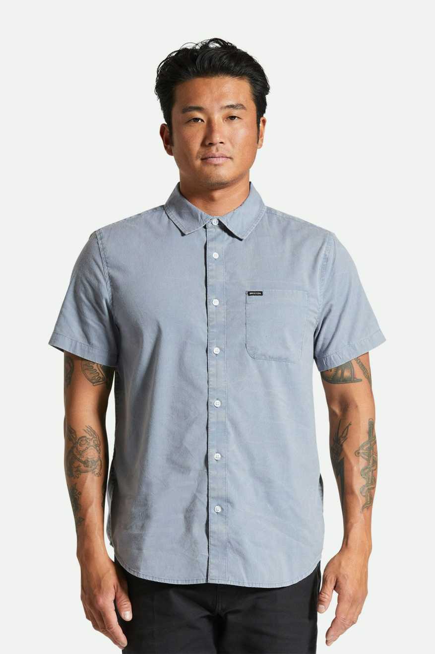 Brixton Charter Sol Wash S/S Woven - Flint Stone Blue