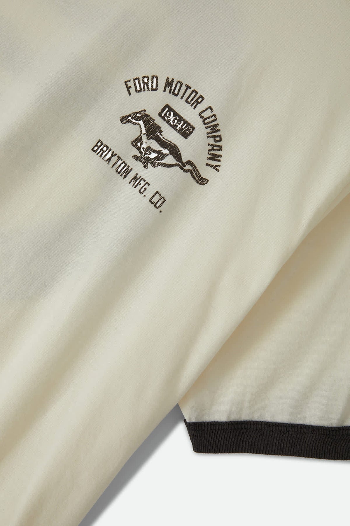 Brixton x Ford Mustang Ringer S/S Tee - Wimbledone White/Burnt Rubber