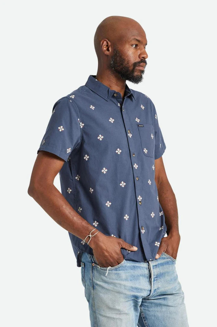 BRIXTON CHARTER PRINT S/S WVN - OMBRE BLUE BANDANA FLORAL