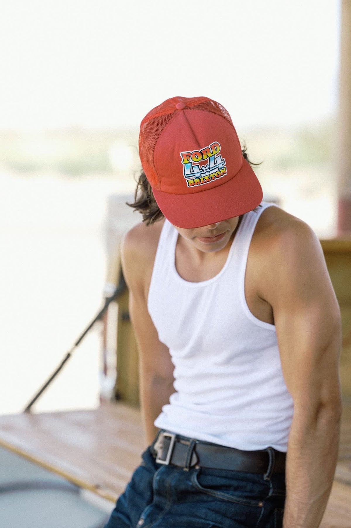 Brixton x Ford 4X4 Chrome Trucker Hat - Rangoon Red