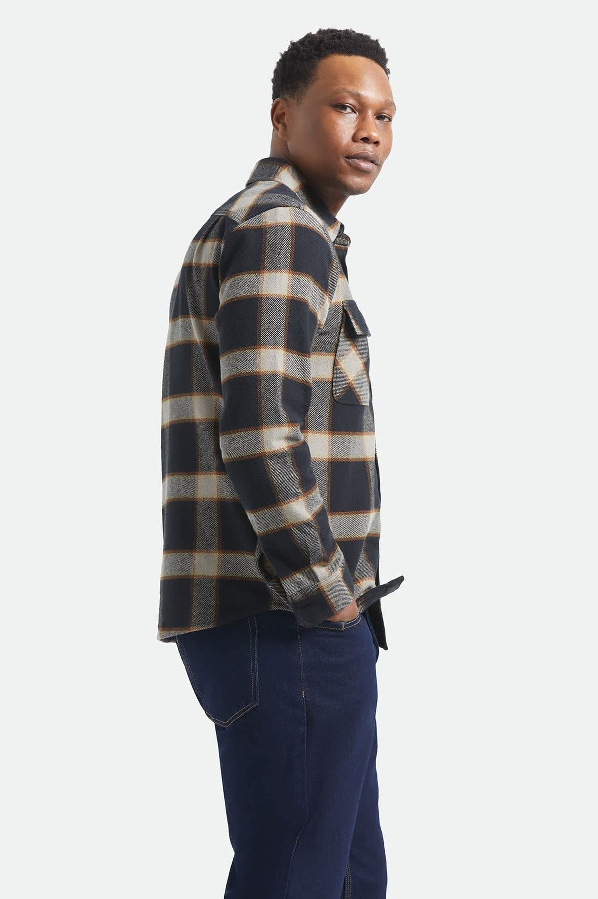 Brixton Bowery Flannel - Black/Cream
