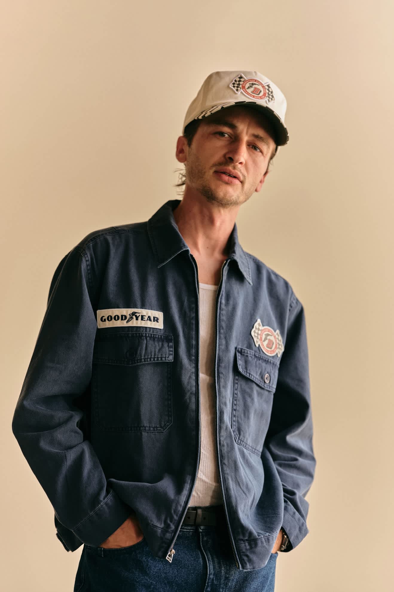 Brixton x GoodYear Trademark LW Jacket - Washed Navy