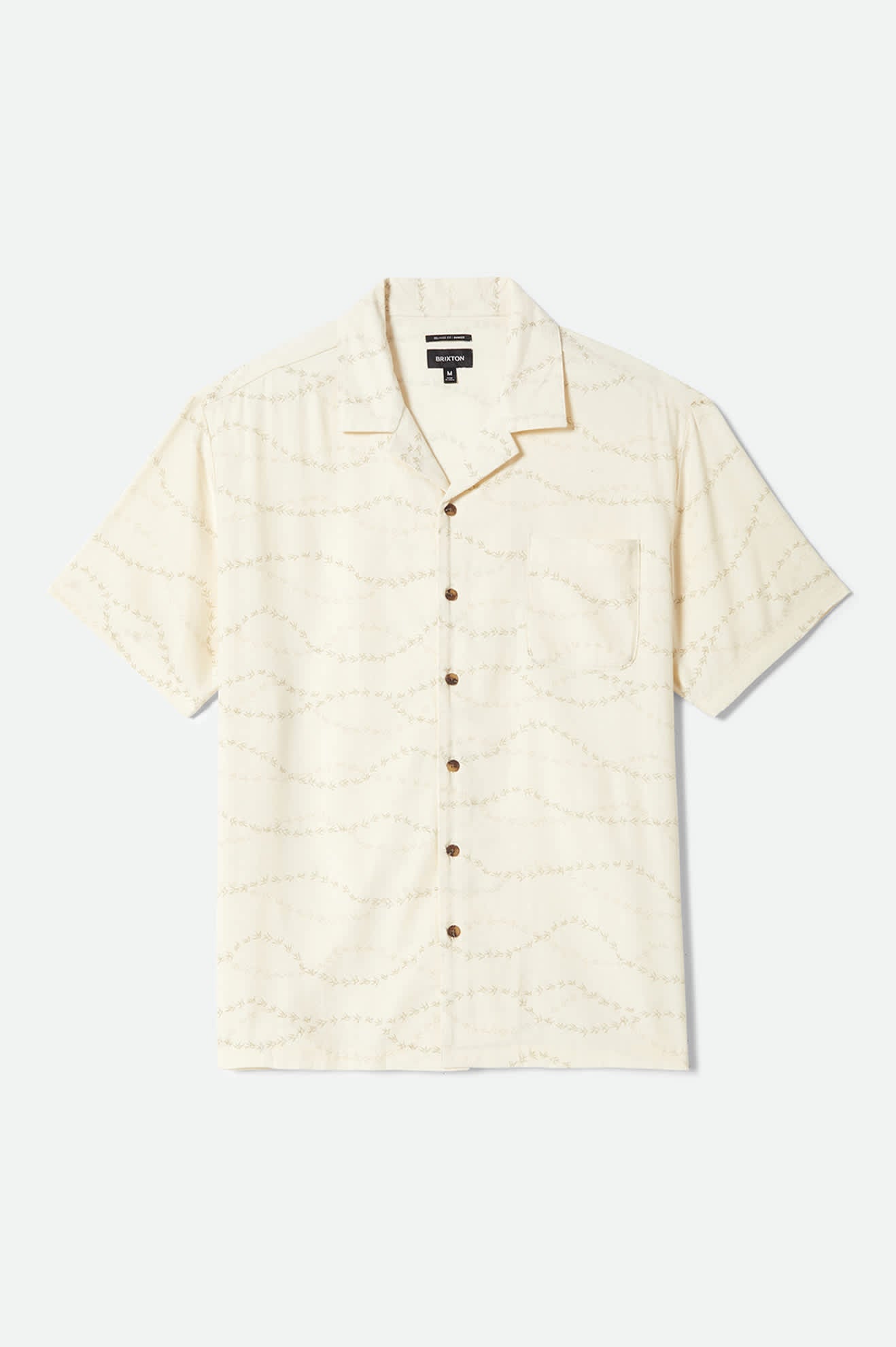Brixton Bunker Slub S/S Woven Shirt - Whitecap/Black Swallows