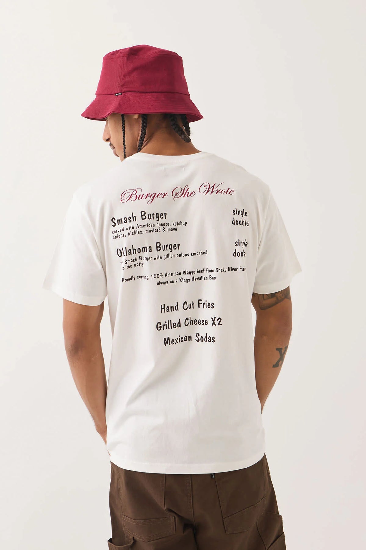Brixton BURGER SHE WROTE S/S STND - NATURAL - 100% COTTON -