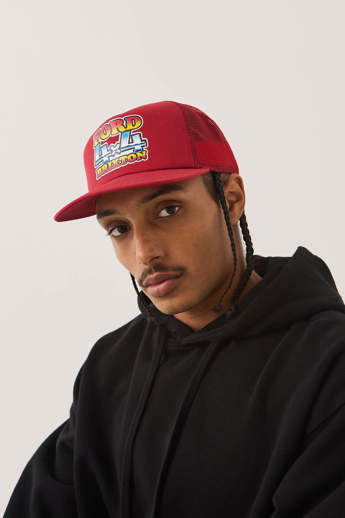 Brixton x Ford 4X4 Chrome Trucker Hat - Rangoon Red