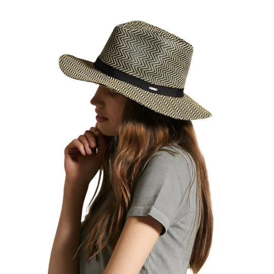 Brixton Carolina Straw Packable Travel - Black/Natural