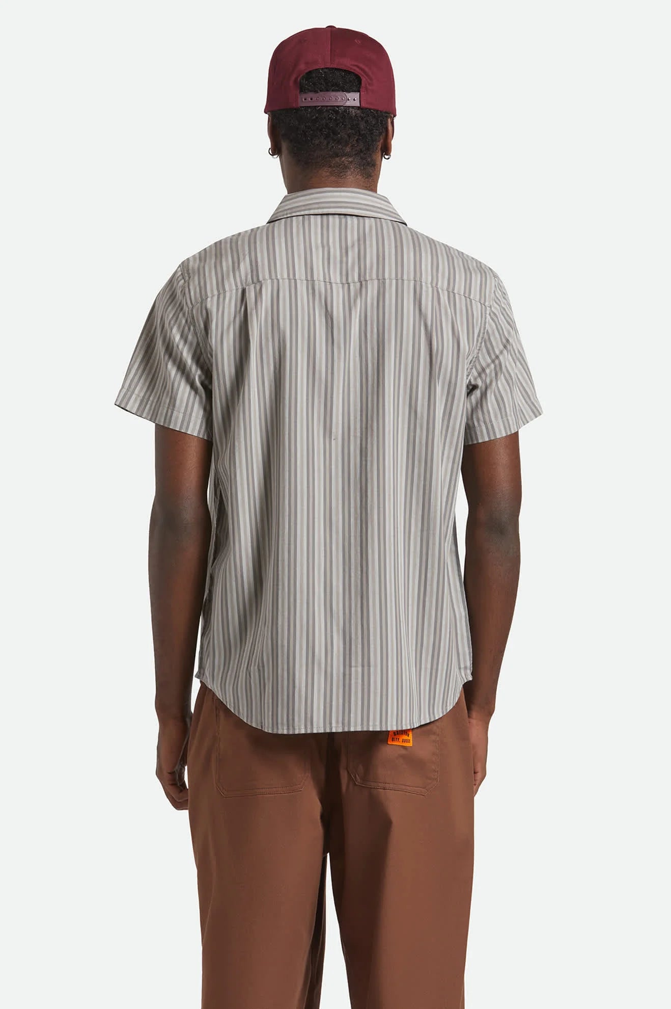 Charter Stripe S/S Woven Shirt - Charcoal Grey