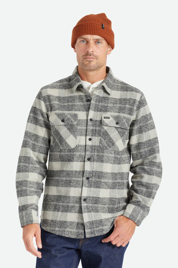 Brixton Bowery Heavy Weight L/S  Flannel - Black/Charcoal