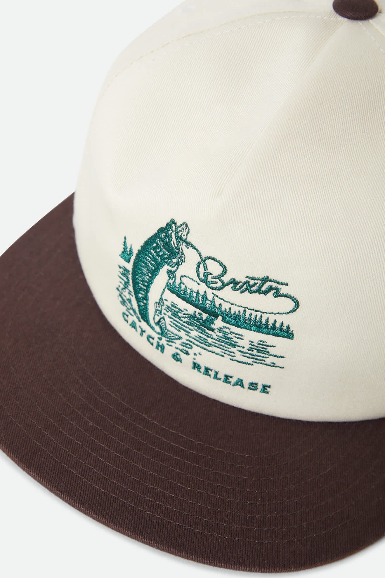 Brixton Catch and Release HP Snapback - Off White/Brown