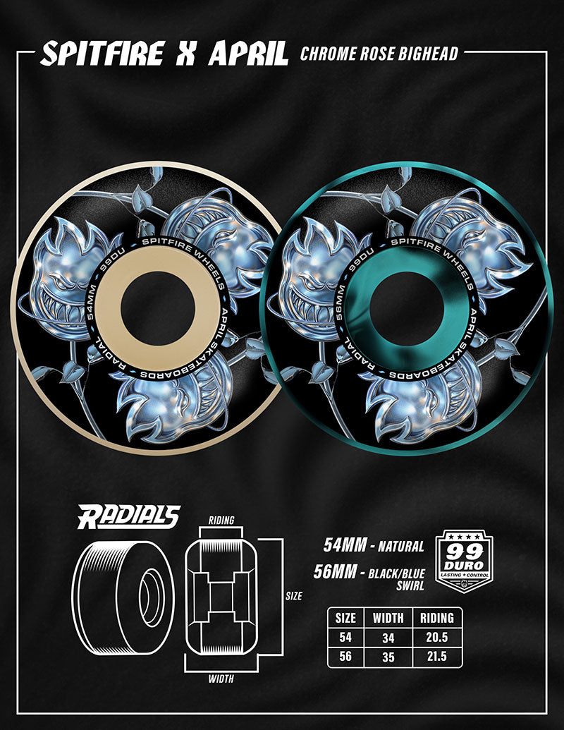 Spitfire F4 99D x APRIL BIGHEAD ROSE RADIAL - 54mm