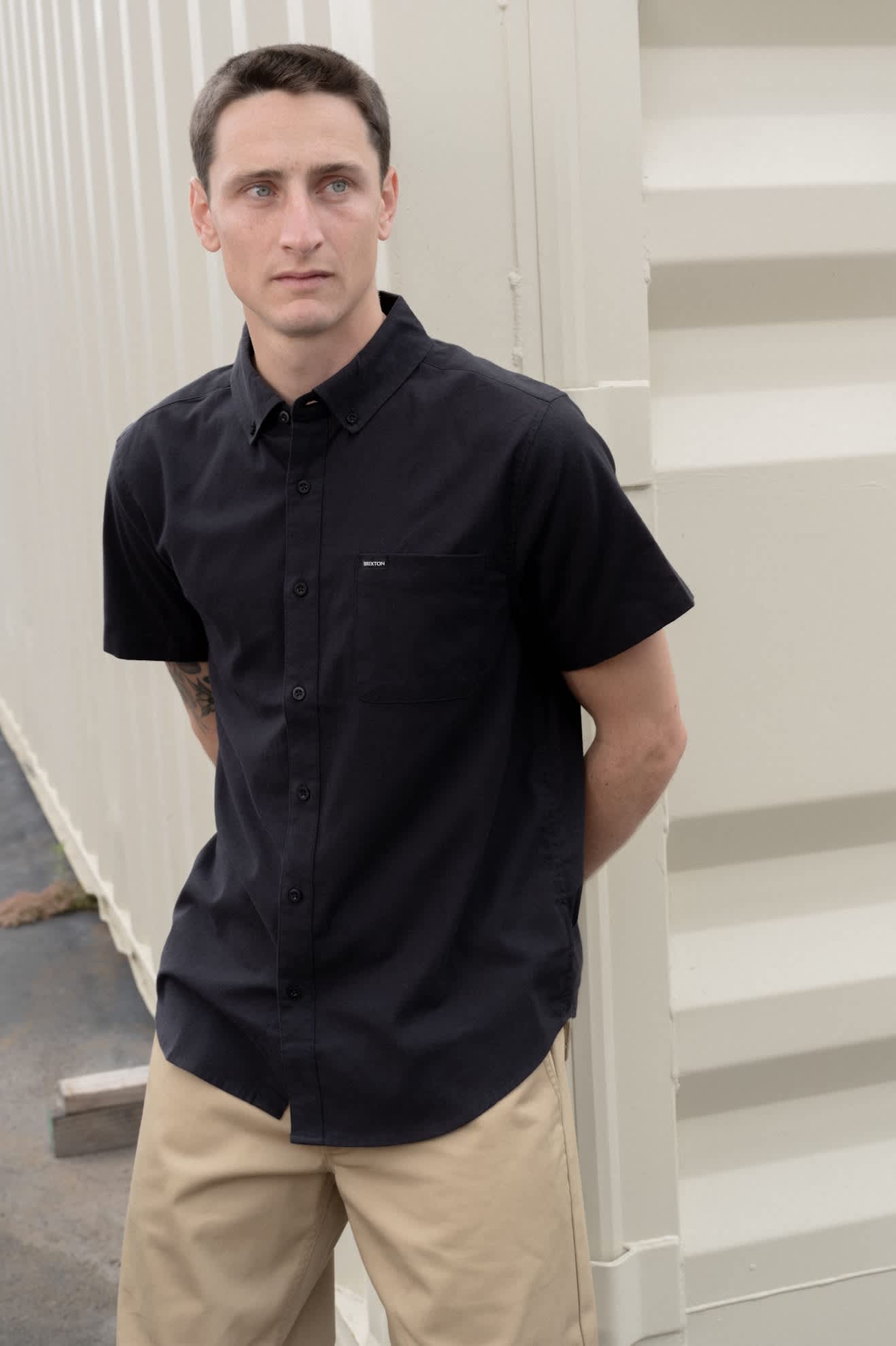 Brixton Sanford Oxford S/S Woven Shirt - Black