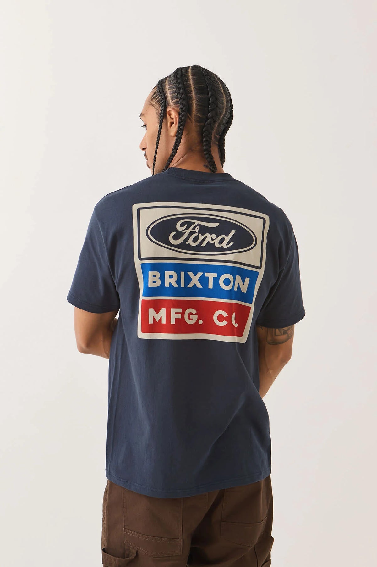 Brixton x Ford Service Dept Pocket Tee - American Navy