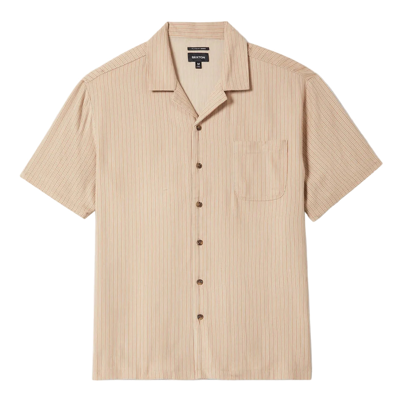 Beige striped shirt on a white background
