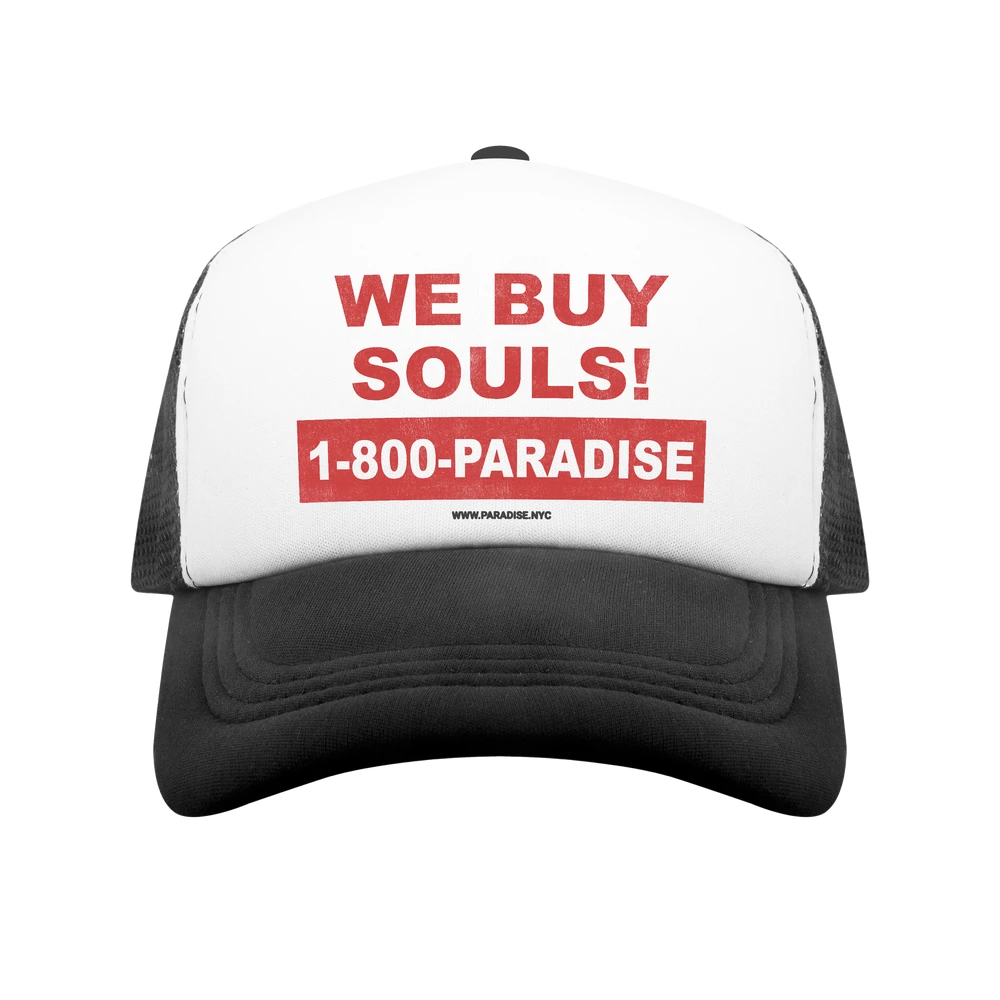 Paradise NYC We Buy Souls Trucker Hat - Black/White
