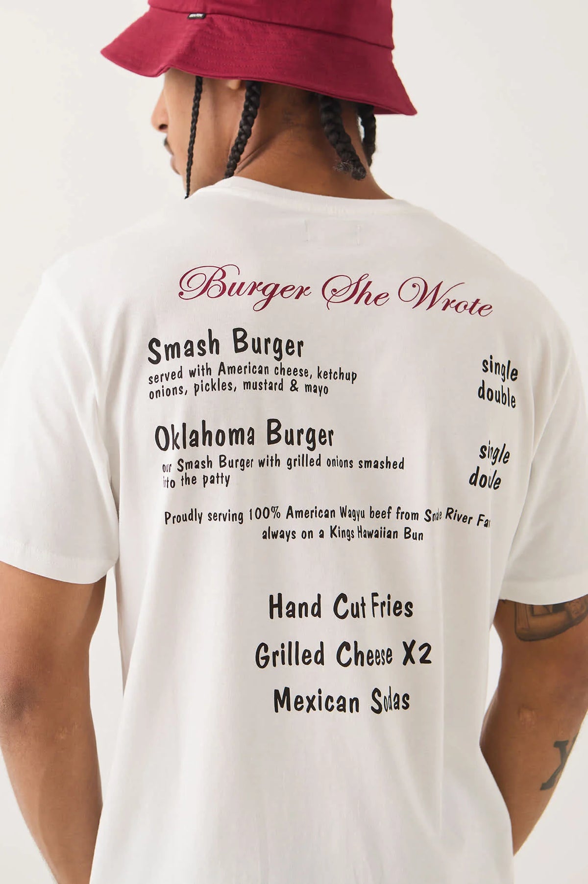 Brixton BURGER SHE WROTE S/S STND - NATURAL - 100% COTTON -