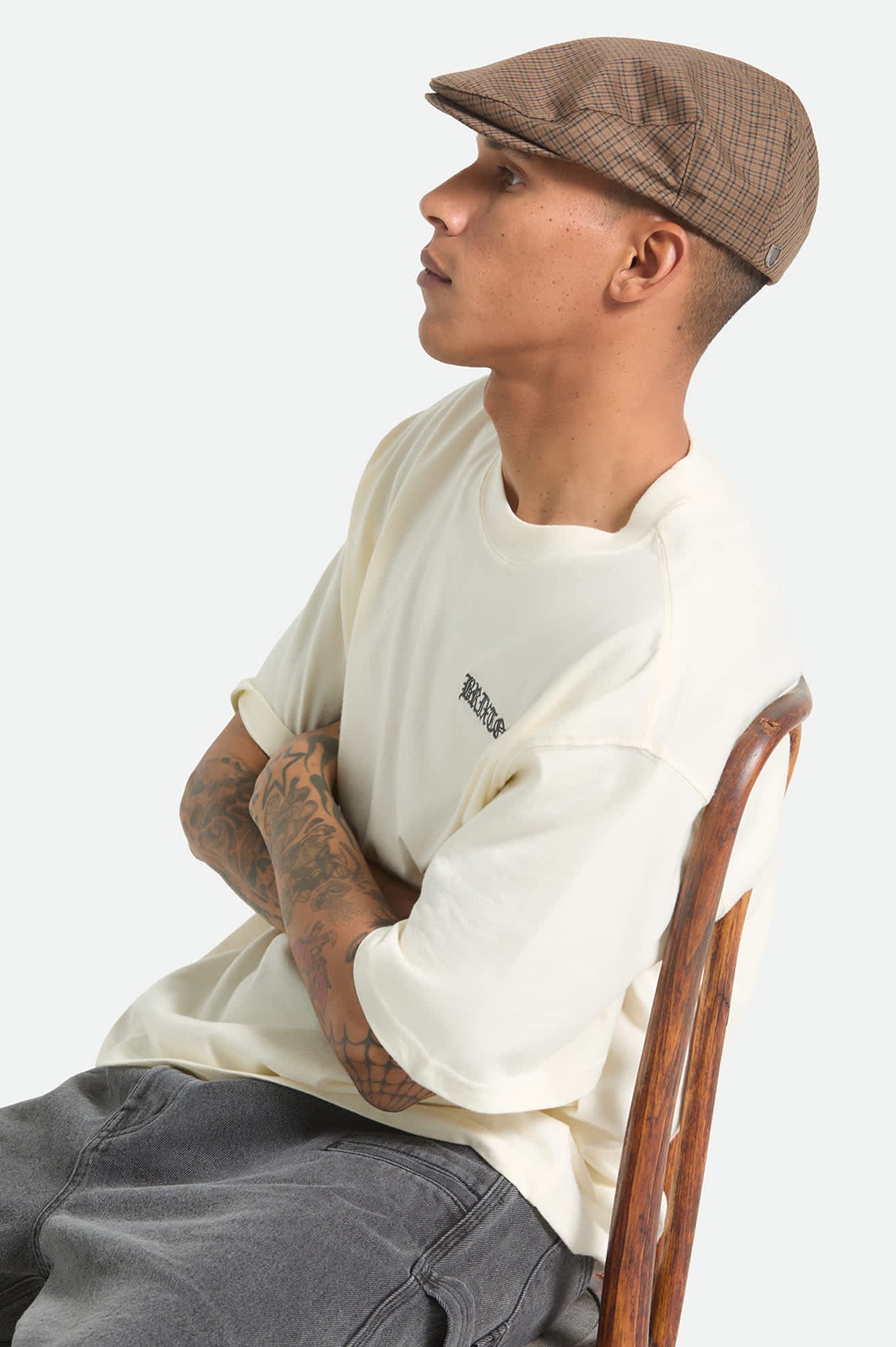 Brixton Hooligan LW Snap Cap - Grey/Brown/Gold