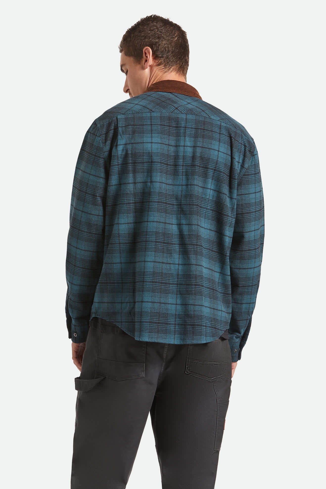 Brixton Builders Bowery Flannel - Night Sage/Black