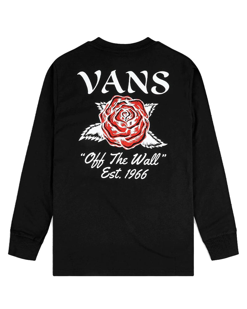 VANS TATTOO ROSE L/S TEE - BLACK