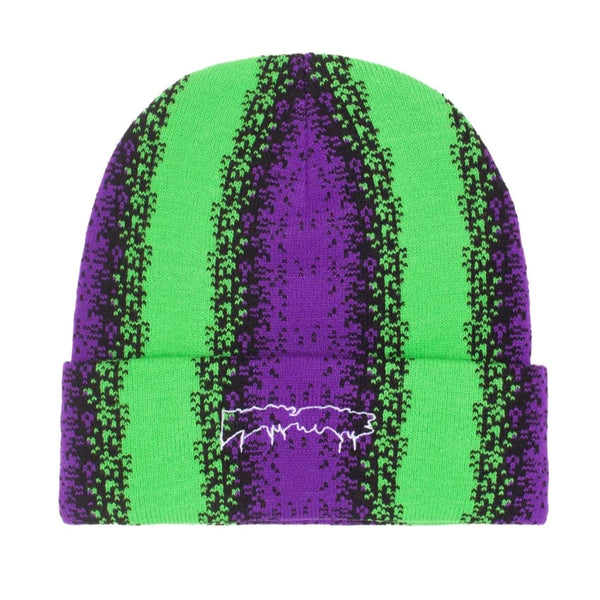 FUCKING AWESOME GRADIENT DRIP CUFF BEANIE - PURPLE / GREEN