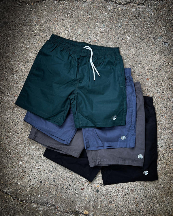 WORKING CLASS MONOGRAM BEACH SHORT - GREY STONE/SILVER