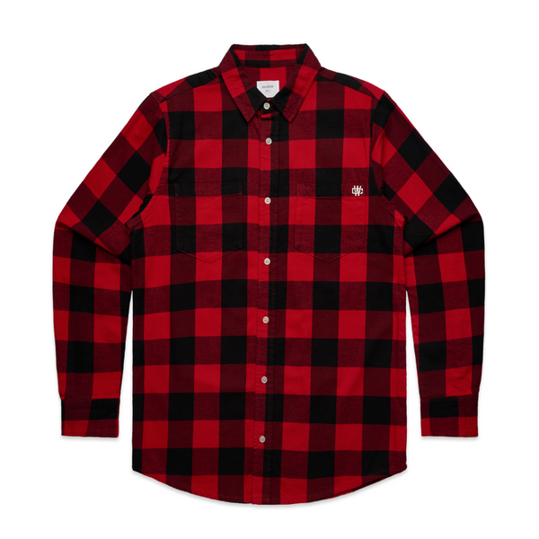 WORKING CLASS MONOGRAM CHECK FLANNEL - RED/BLACK