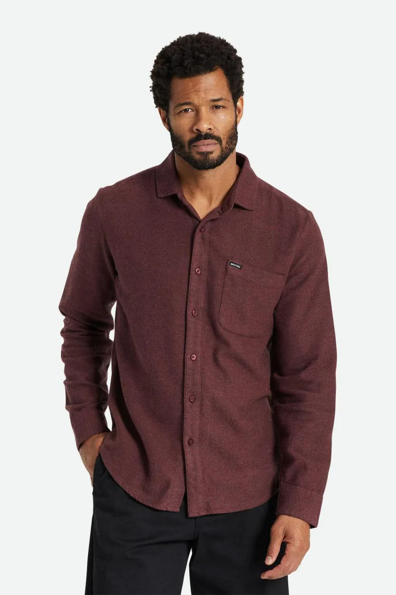 BRIXTON BIXBY RESERVE L/S FLANNEL - MELANGE RED