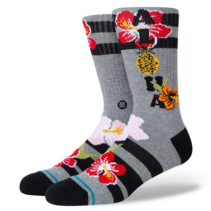 STANCE ALOHA HIBISCUS SOCK - HEATHER GREY