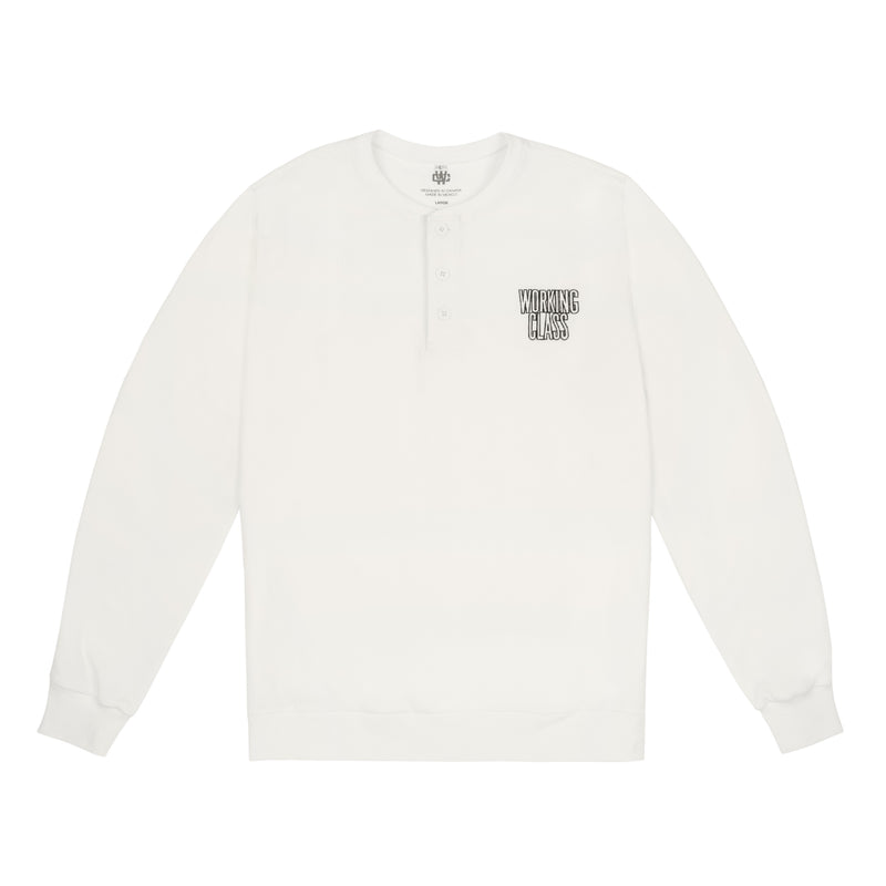 Working Class - Class Act L/S Henley - White/Black