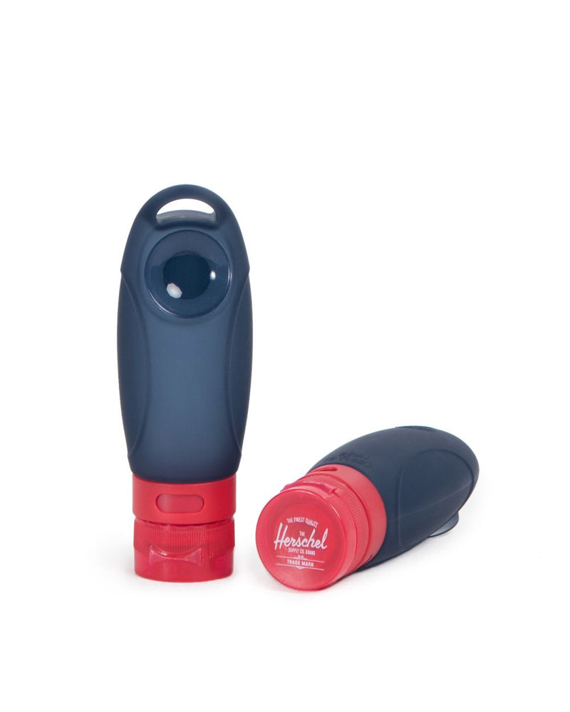 Silicone Travel Bottle - Navy/Red