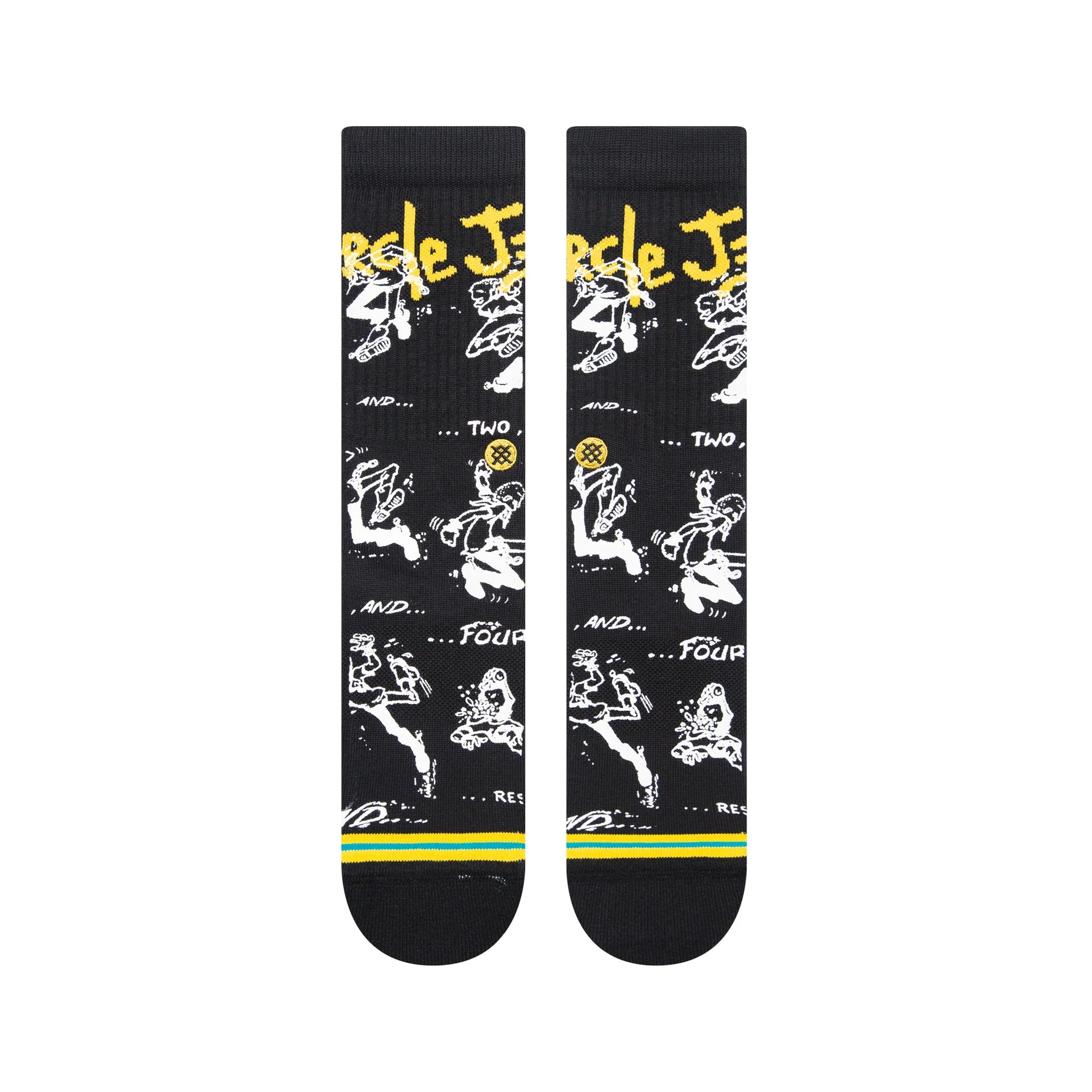 STANCE CIRCKLE JERKS X STANCE CIRCLE JERKS CREW SOCKS - YELLOW