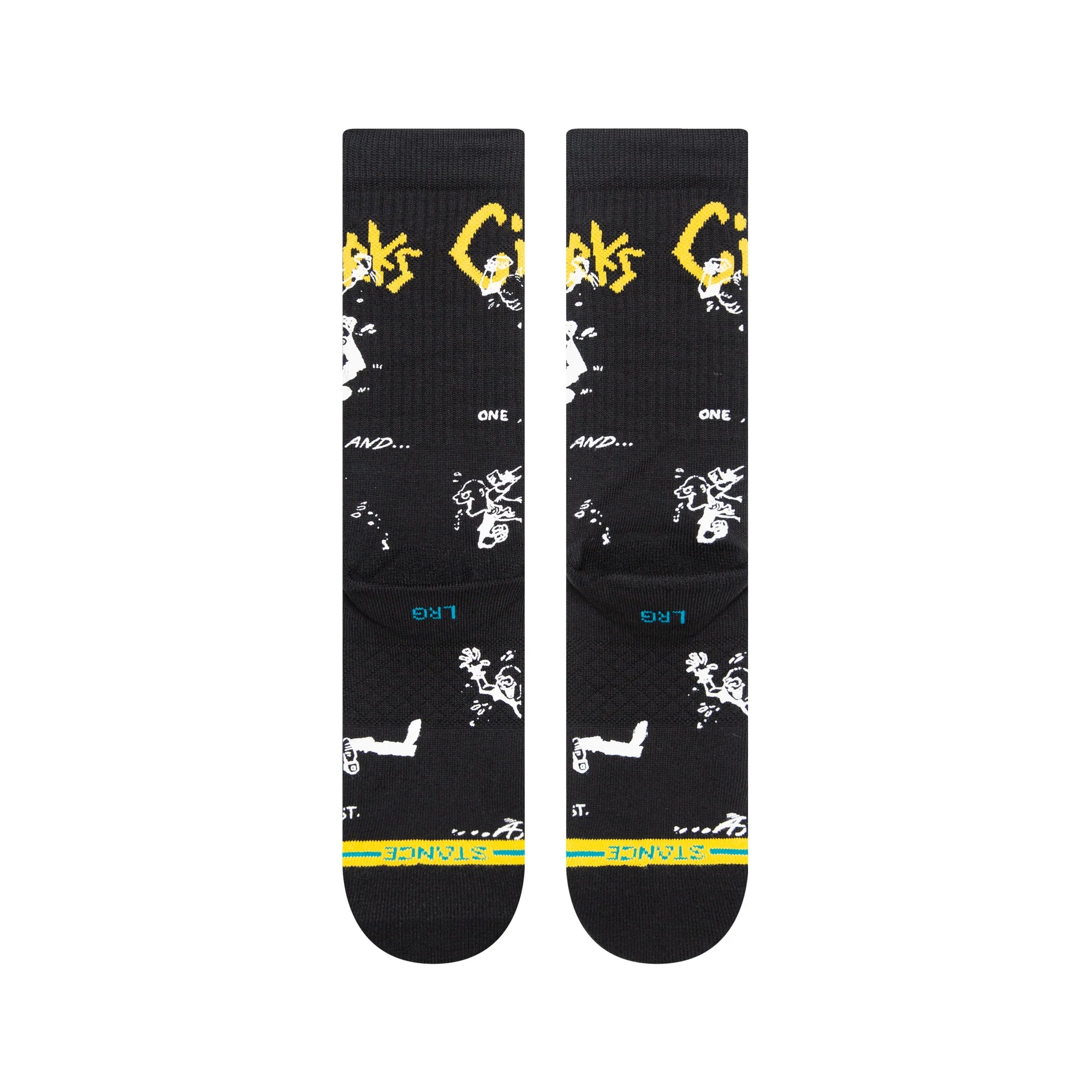 STANCE CIRCKLE JERKS X STANCE CIRCLE JERKS CREW SOCKS - YELLOW