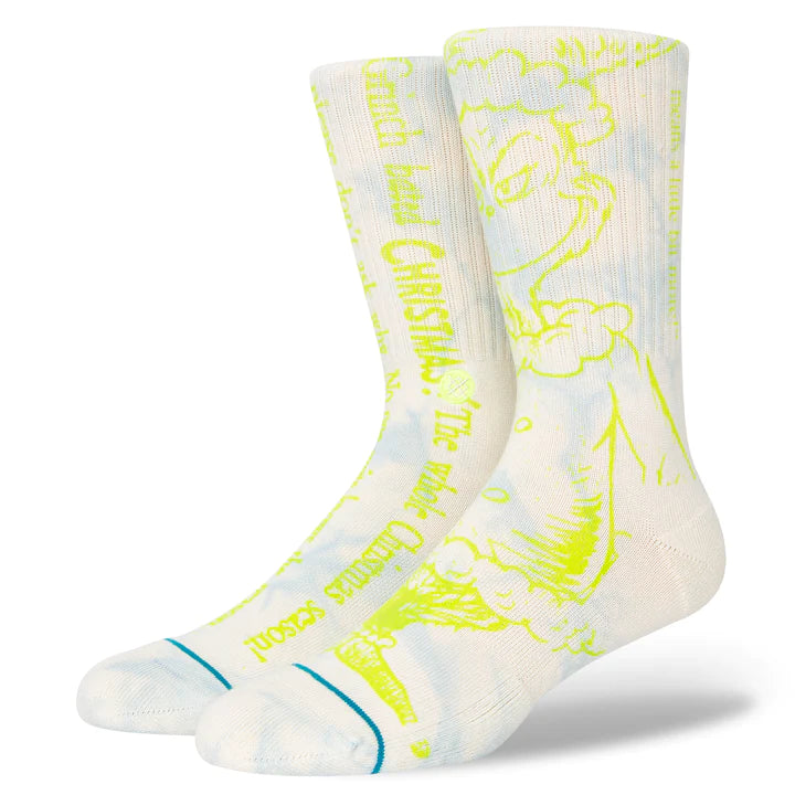 STANCE THE GRINCH X STANCE MERRY GRINCHMAS CREW SOCKS - OFF WHITE