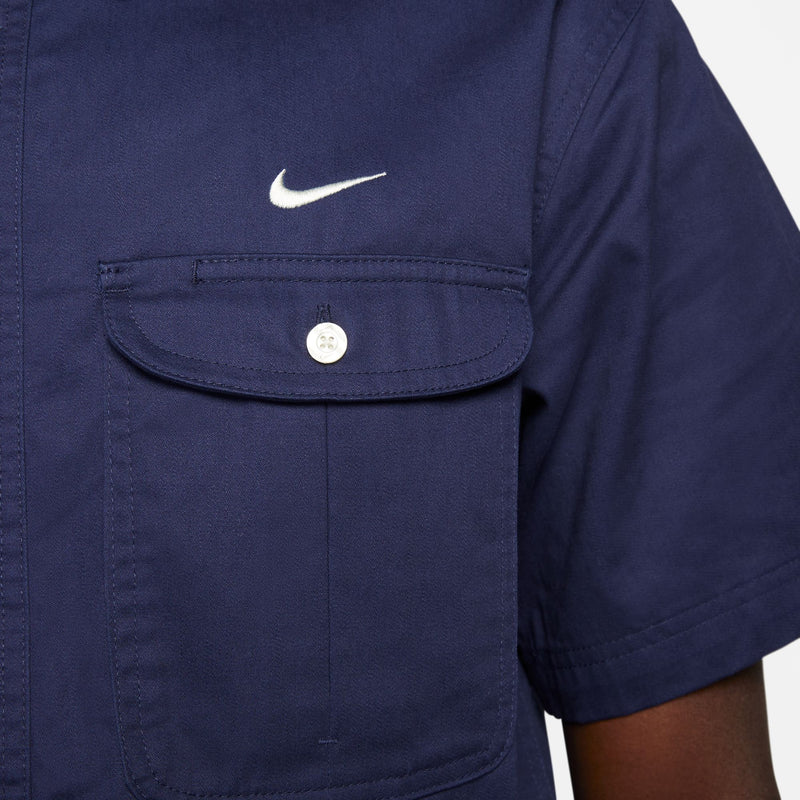 Nike SB Short-Sleeve Woven Skate Button Up - MIDNIGHT NAVY/COCONUT MILK