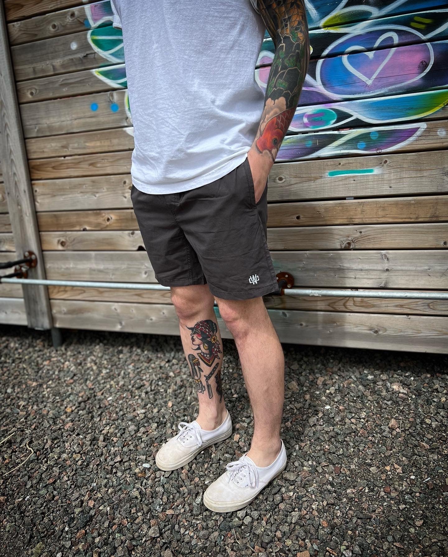 WORKING CLASS MONOGRAM BEACH SHORT - PETROL BLUE/SILVER